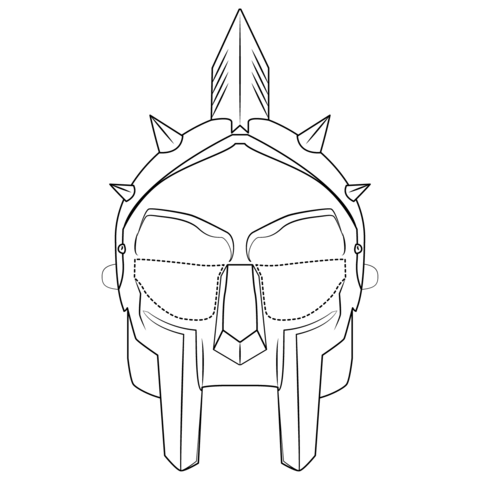 Gladiator Mask Coloring Page